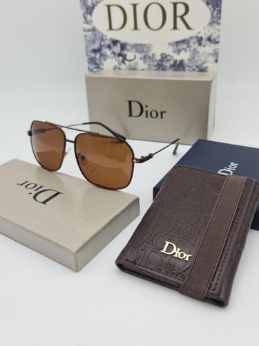 طقم__ رجالي جديد من ديور.. نظاره مع المحفظه..