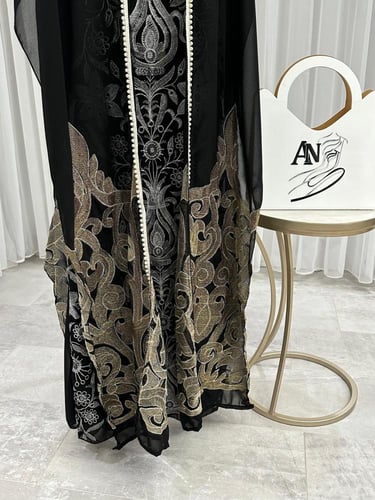 جلابيه شيفون جورجيت قطعيتين بتطريز كمبيوترالشغل ال...