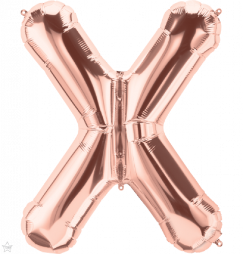 FOIL LARGE LETTER ROSEGOLD (عدد 5 قطع) X