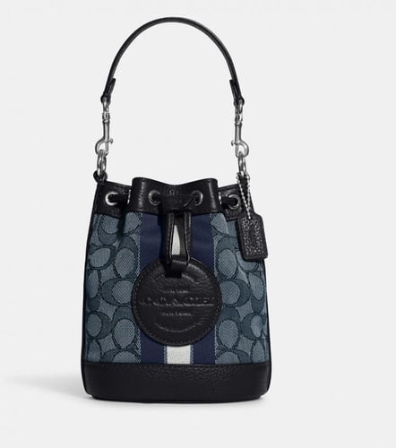 Coach Mini Dempsey Bucket Bag In Signature Jacquar...