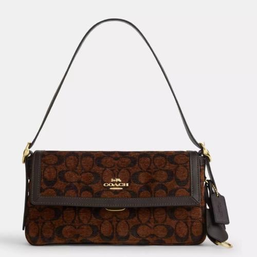 Coach Etta Small Flap Shoulder Bag In Signature Chenille