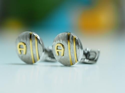 Aigner Cufflink Silver and Gold