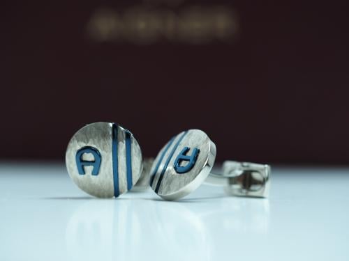 Aigner Cufflink Silver and Blue