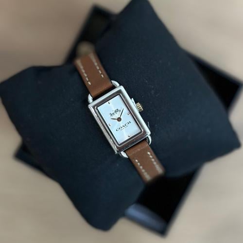 Coach brown and silver watch