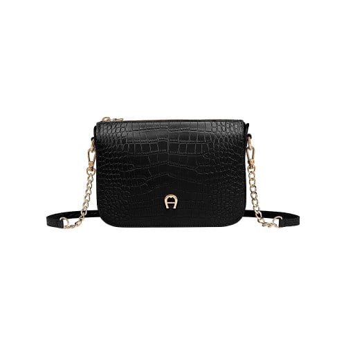 Aigner Pria Croc Leather Black