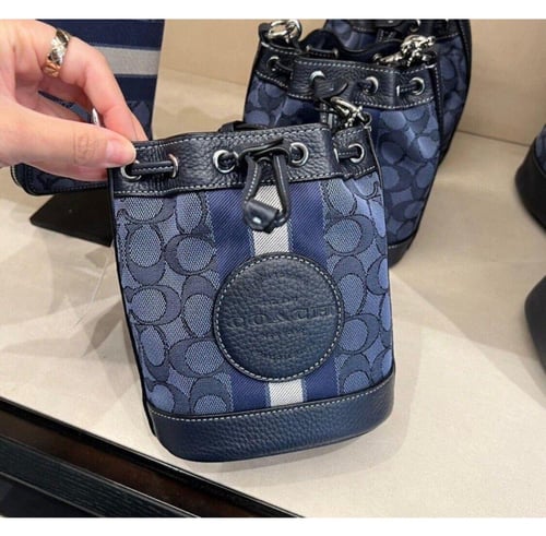Coach Mini Dempsey Bucket Bag In Signature Jacquar...