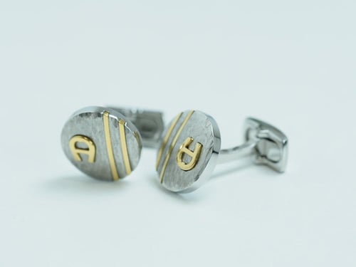 Aigner Cufflink Silver and Gold
