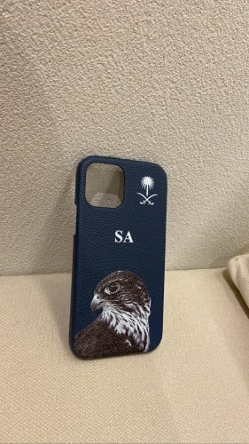 كفر جلد كحلي بطباعة صقر