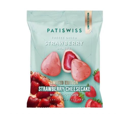 باتي سويس فراوله مجففه بالتبريد مغطى الوايت شوكلت...