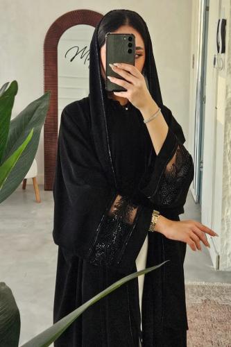 القماش كريب ملكي +طرحة