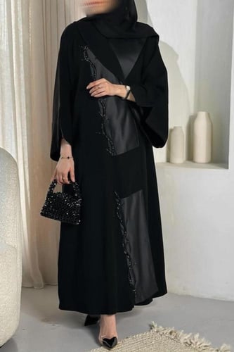 القماش كريب ملكي + تفته + طرحة