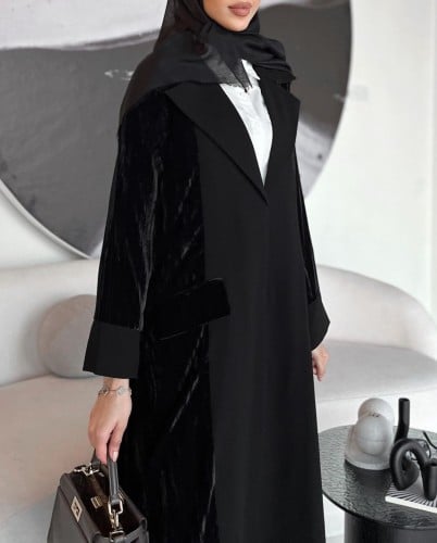 القماش كريب كوبا + مخمل مكسر + طرحة