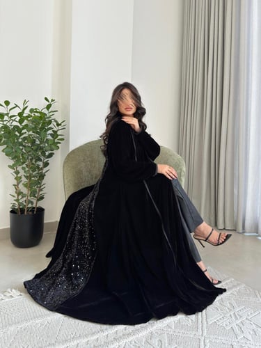 عباية مناسبات -مخمل شتوي