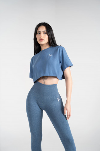 Blue crop T-shirt