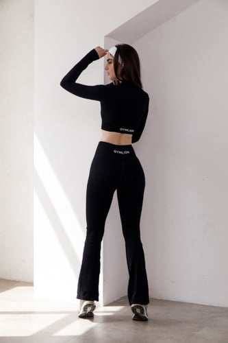 EVERYDAY FLARED SET BLACK قطعتين