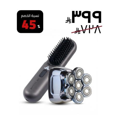 بكج مكينة حلاقة الصلع ومشط فرد شعر اللحية شنب - SH...