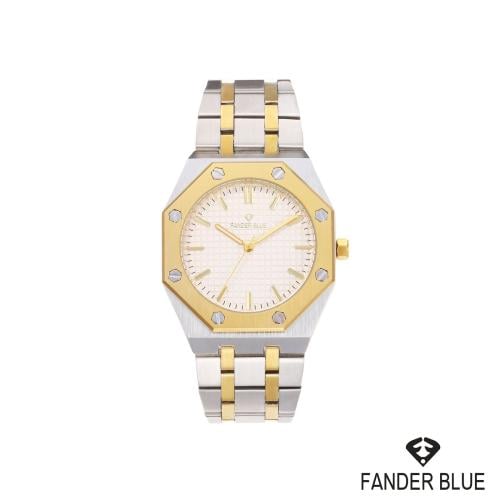 ساعة فندربلو رحالي بسير الستيل ذهبي فضي ميناء ابيض