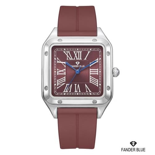 ساعة فندربلو رجالي بسير ربل مغناطيس بني ميناء بني