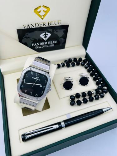 طقم رجالي فندربلو استيل - ساعة وكبك وقلم فاخر 1