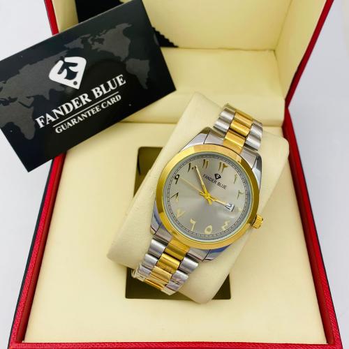 ساعة فندربلو رجالي بسير الستيل ميناء رمادي