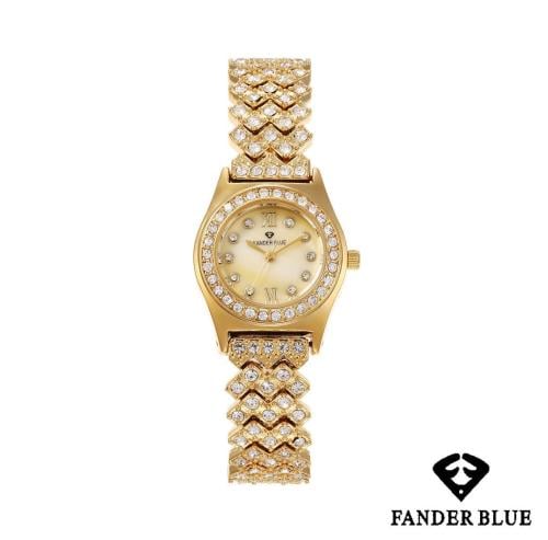 ساعة فندربلو نسائي كرستال بسير الستيل ميناء ذهبي