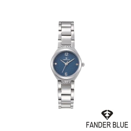 ساعة فندربلو نسائي بسير الستيل فضي ميناء اسود