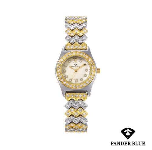 ساعة فندربلو نسائي كرستال بسير الستيل ميناء ذهبي