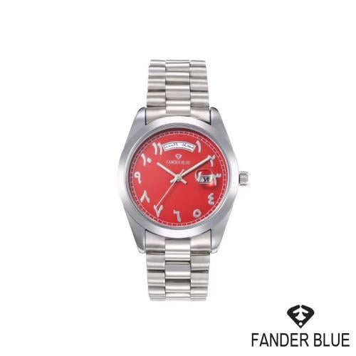 ساعة فندربلو رجالي بسير الستيل ميناء احمر