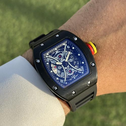 ساعة فندربلو رجالي ربل اسود