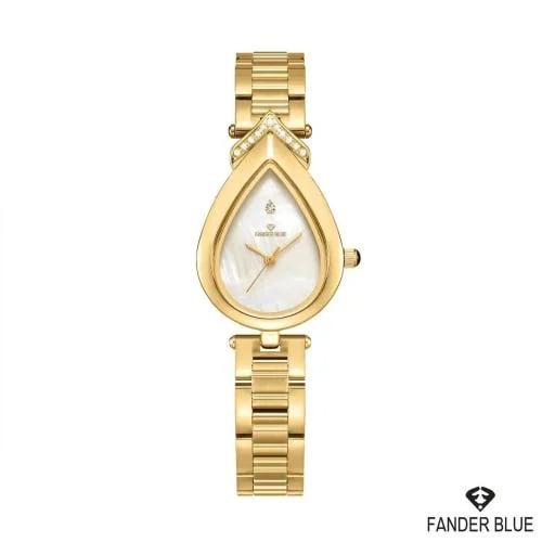 Women's Finder Blue watch with gold steel strap, w...