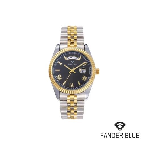 ساعة فندربلو رجالي بسير الستيل ميناء اسود