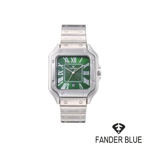 ساعة فندربلو رجالي بسير الستيل ميناء اخضر