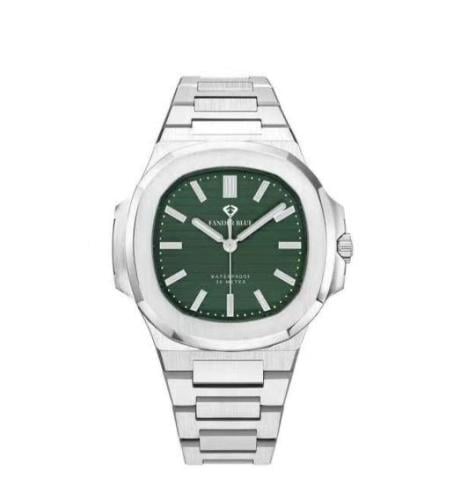 Men's trainer watch with silver steel strap and ol...
