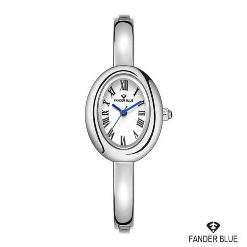 ساعة فندربلو نسائي بسير الستيل فضي ميناء ابيض
