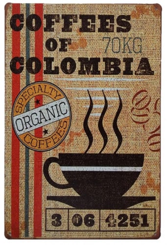 لوحة كوفي معدنية لركن القهوة مقاس 30*20