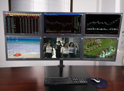 حامل 6 شاشات من 10 الى 24 انش قابل للتعديل