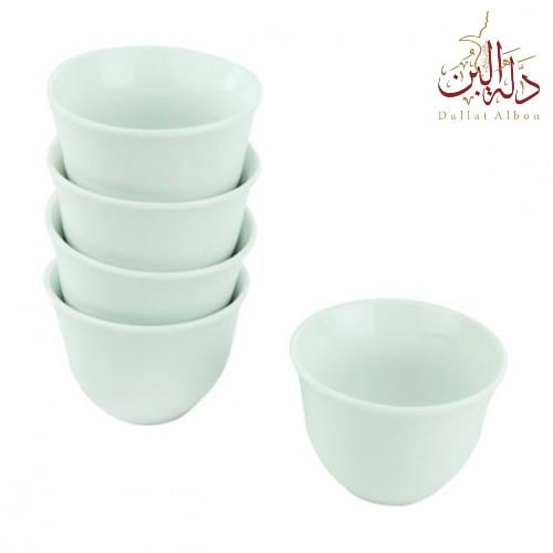 كوب قهوة تركي - لون أبيض 6 حبة