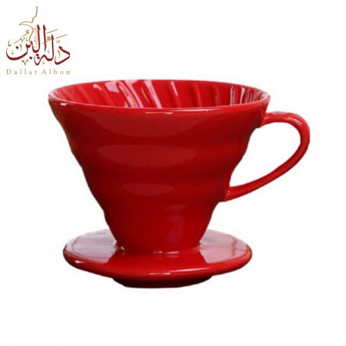 قمع تقطير سيراميك V60 - لون أحمر