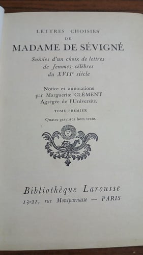 lettrs choisies de madame de sevigne suivies dun c...