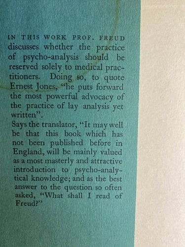 The question of lay analysis- by: Sigm Freud (P20)