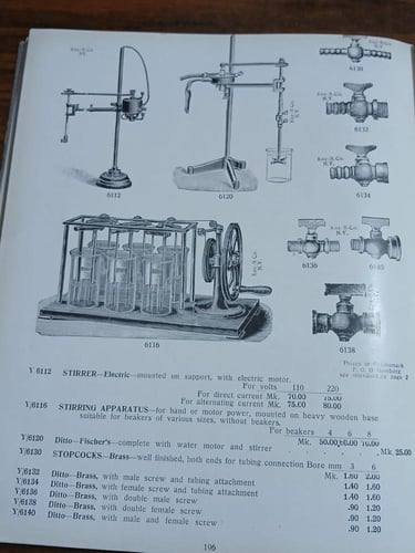 (E14) chemical apparatus and laboratory supplies