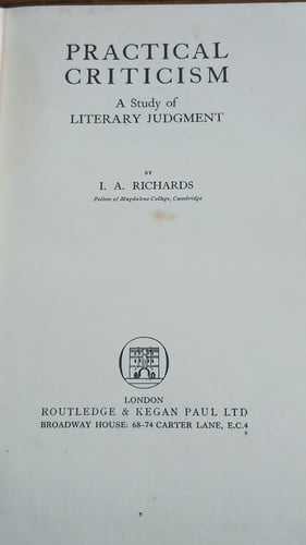 practical criticism (T5)