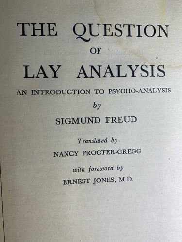 The question of lay analysis- by: Sigm Freud (P20)