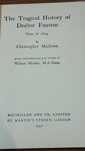 marlowe doctor faustus (E16)