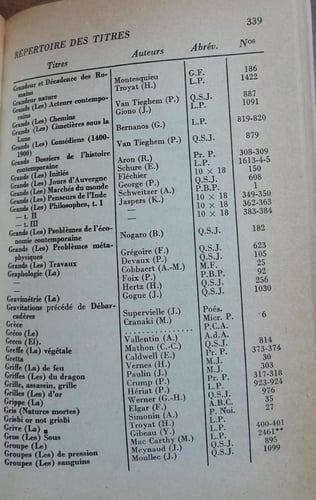 catalogue de livres au format de poche (P10)
