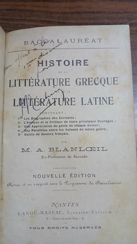 histoire de la litterature grecque et de la litter...