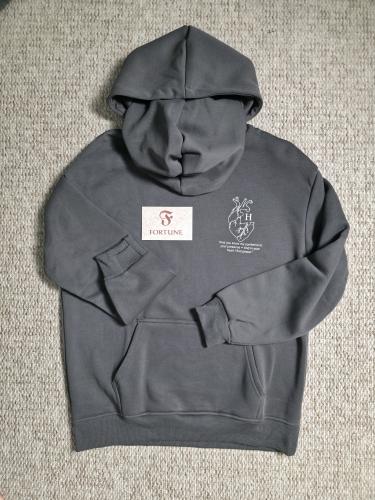 بلوفر شتوي دبل كاب رصاصي غامق