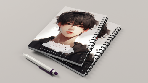 تصميم جاهز دفتر مدرسي شخصية شاب كوري korean boy