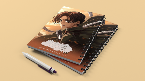 تصميم جاهز دفتر مدرسي ليفاي أكرمان Levi Ackerman