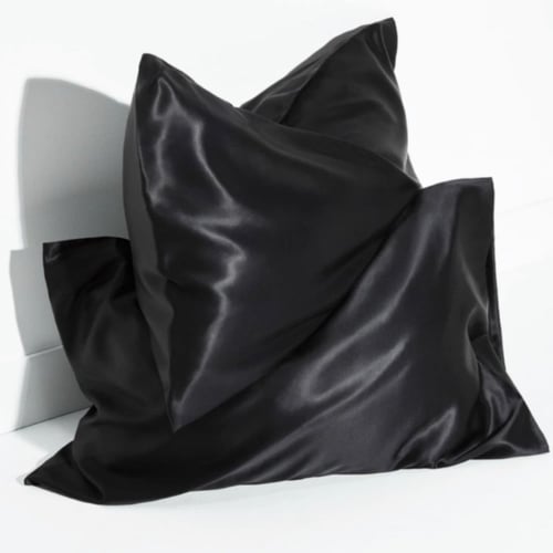 غطاء وسادة حرير - Black